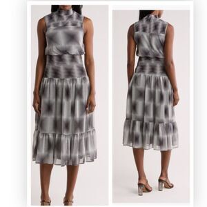Area Stars Monochrome Sleeveless Midi Dress. NWT.